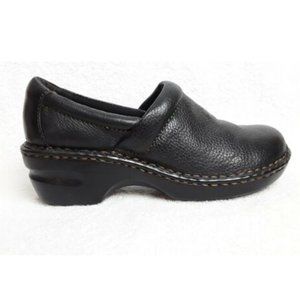 BOC BORN Peggy Shoes BLACK Pebbled Leather Clogs